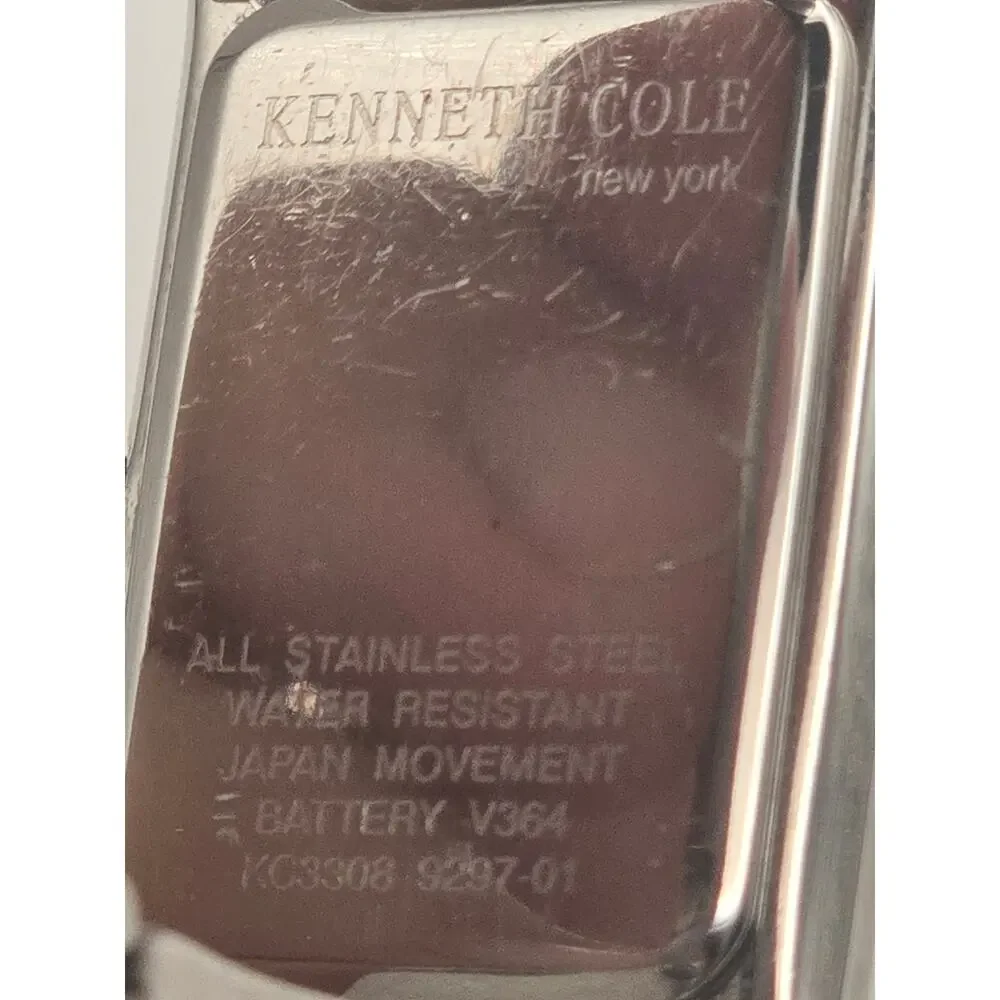 Kenneth Cole New York Rectangular Watch, Silver Tone